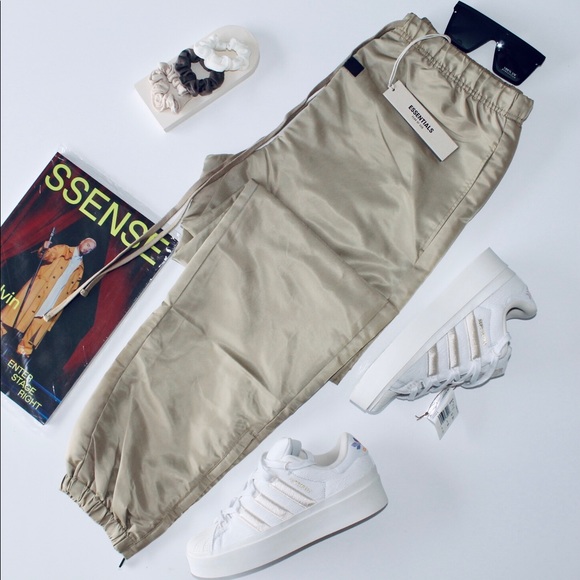 FEAR OF GOD ESSENTIALS ‘Oak’ Suit Nylon Coach Jacket + Nylon Track Pant - Picture 7 of 10